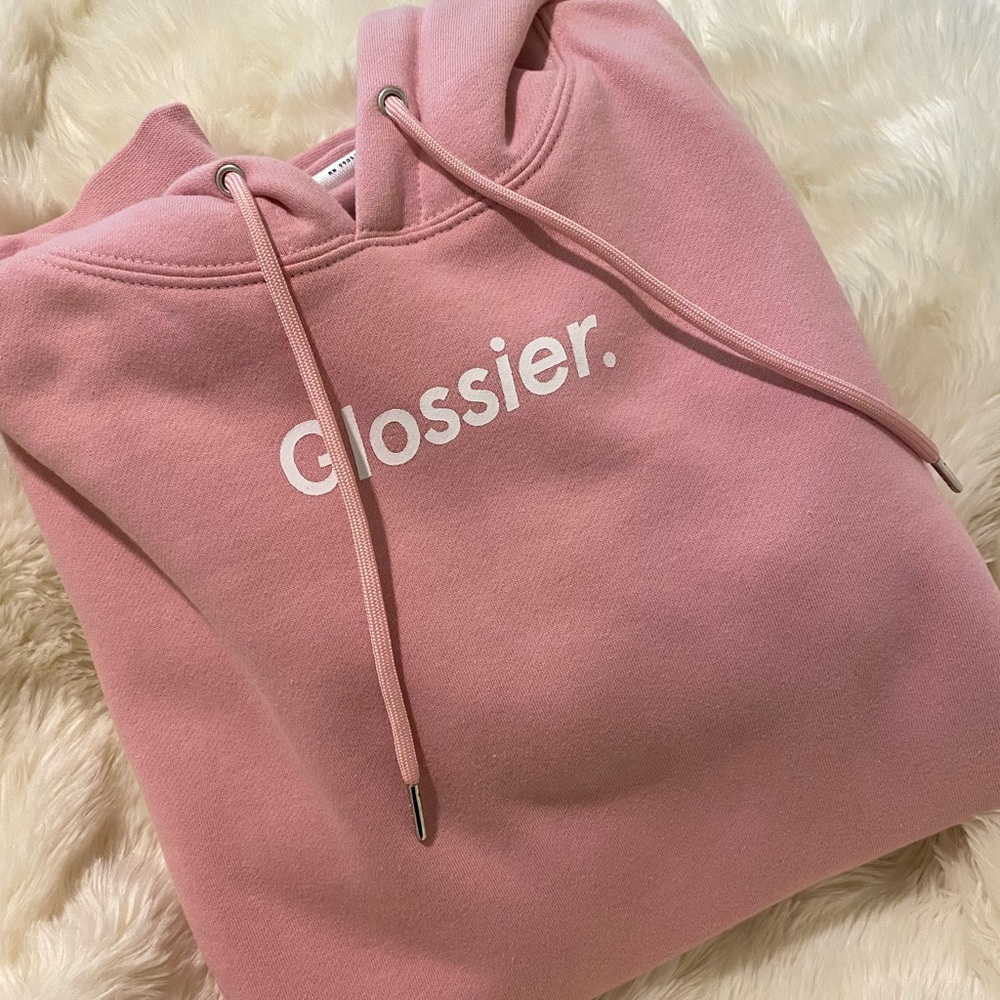 Glossier Pink Hoodie Sweatshirt